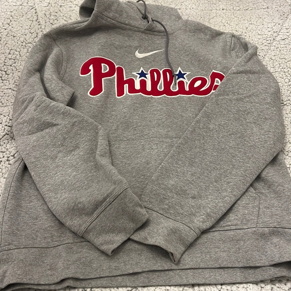 Nike Gray Women's Sweater with Red and White Accents